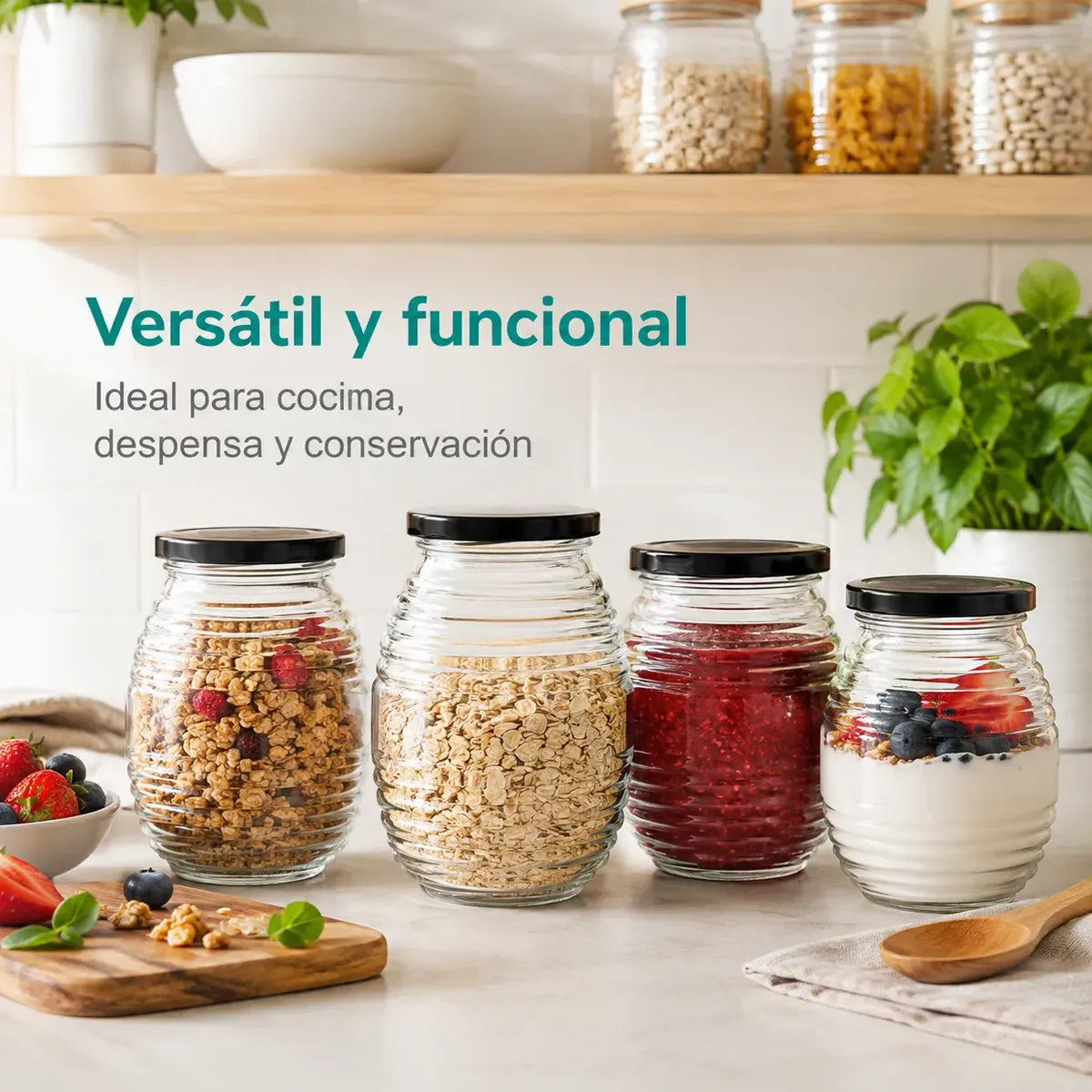 Pack 12 Frasco Conservero De Vidrio Panal 750ml