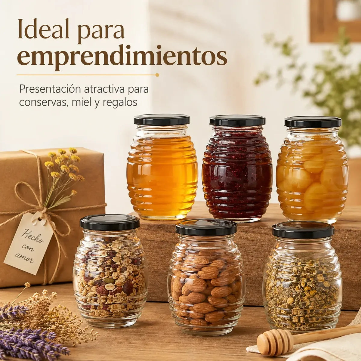 Pack 12 Frasco Conservero De Vidrio Panal 750ml