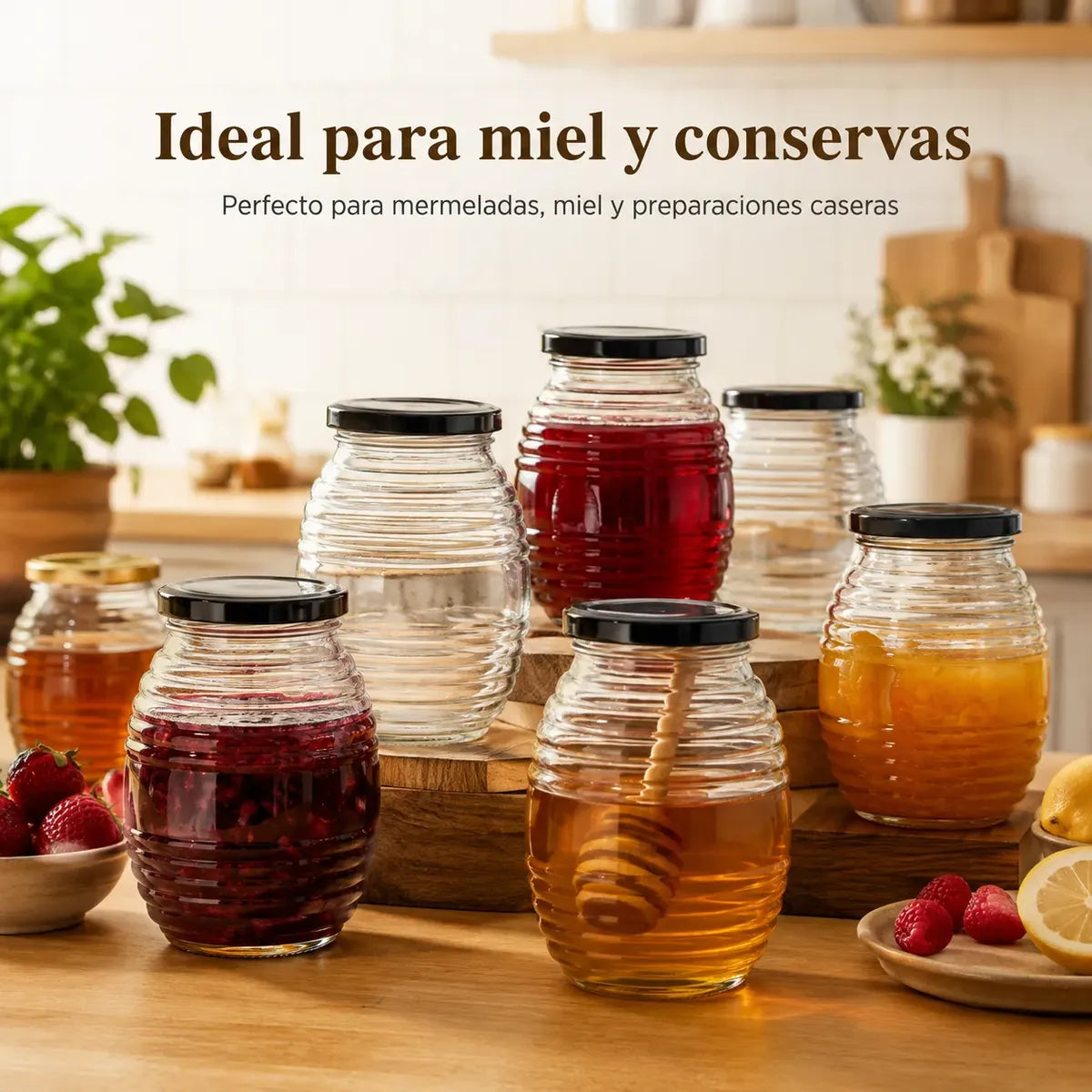 Pack 12 Frasco Conservero De Vidrio Panal 750ml