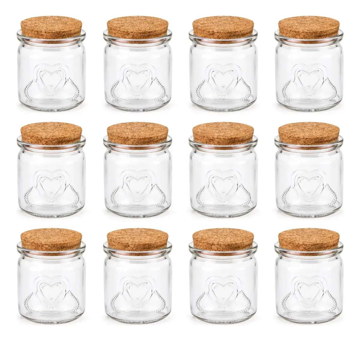 Pack 12 Frascos Vidrio 150ml Tapa Corcho Para Postres
