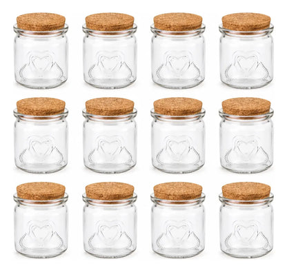 Pack 12 Frascos Vidrio 150ml Tapa Corcho Para Postres