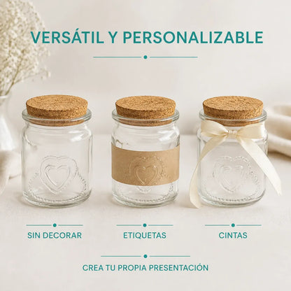 Pack 12 Frascos Vidrio 150ml Tapa Corcho Para Postres