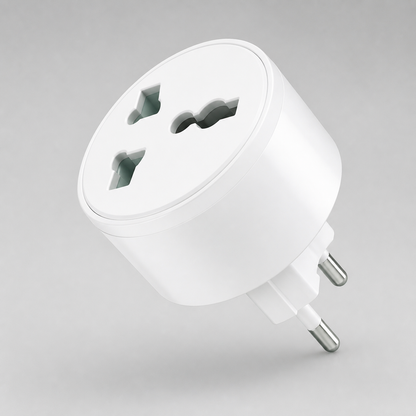 Adaptador universal blanco en vista de estudio