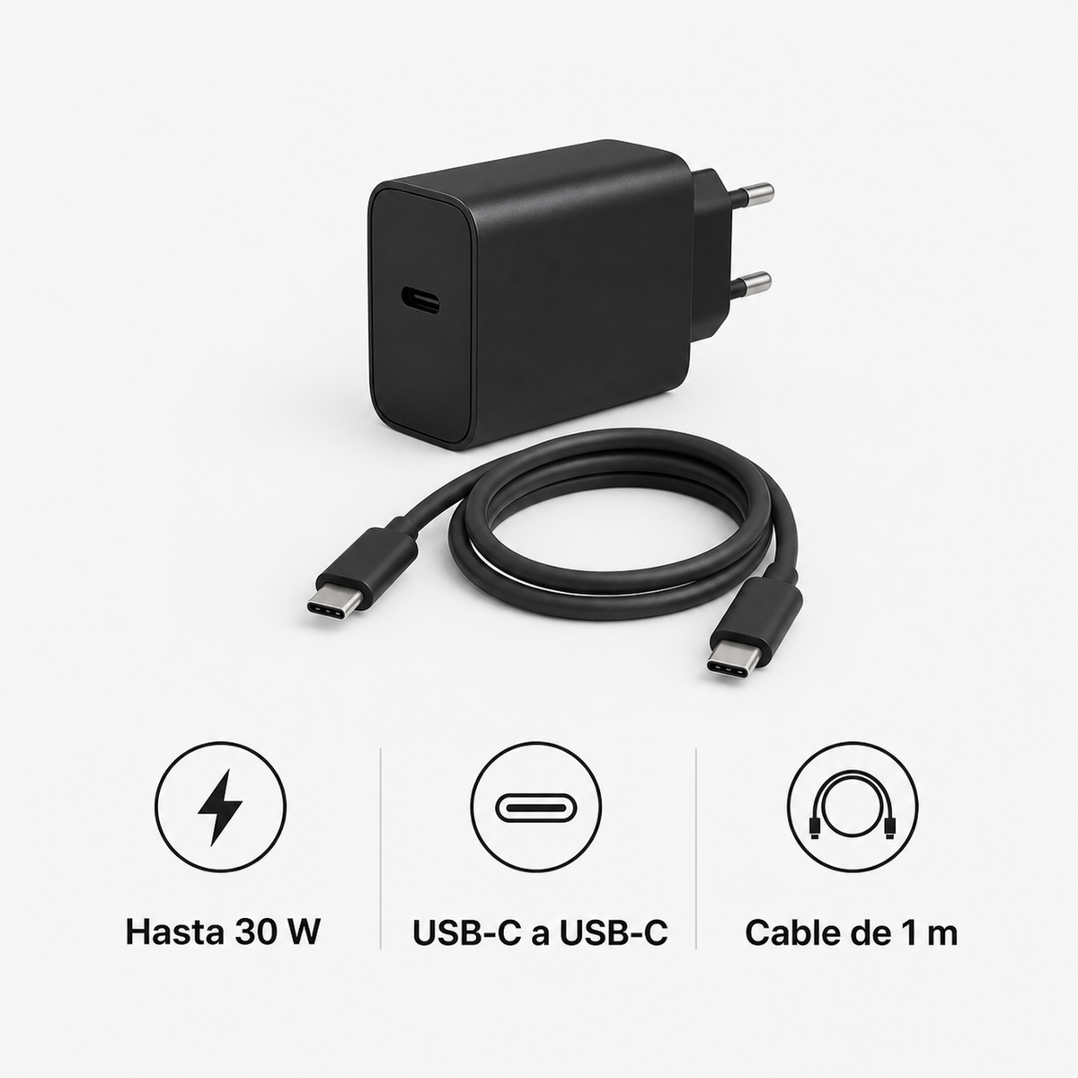 Características del cargador USB-C de 30 W