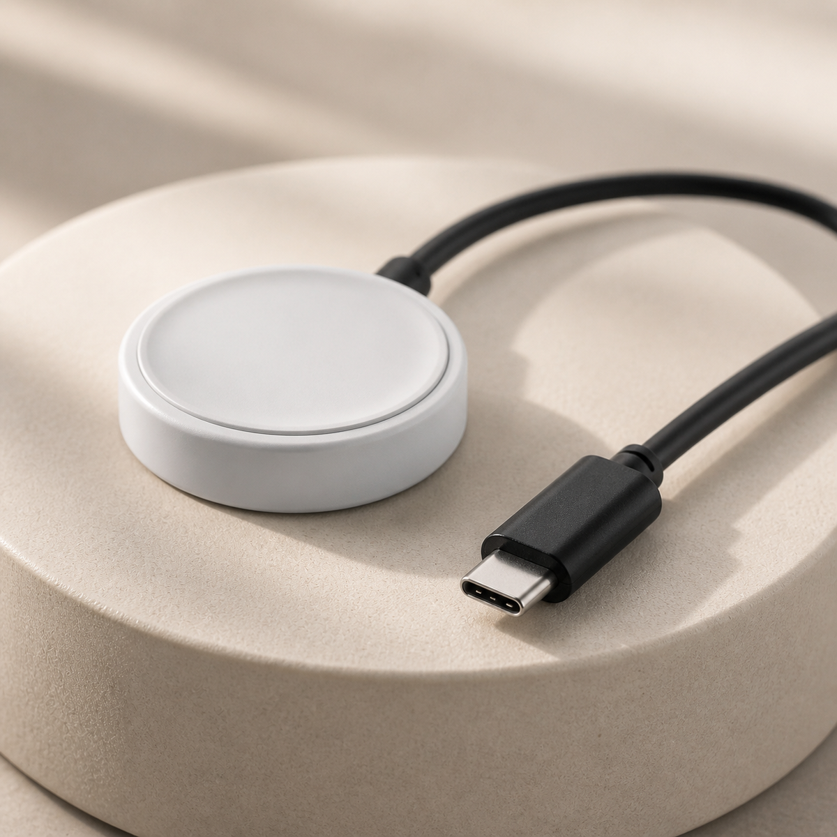 Detalle del conector USB-C y base magnética