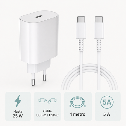 Características del cargador USB-C de 25 W