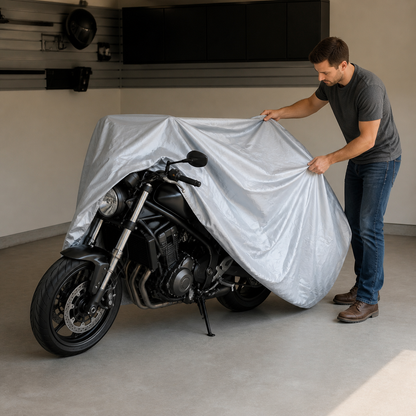 Instalación de funda para motocicleta XL
