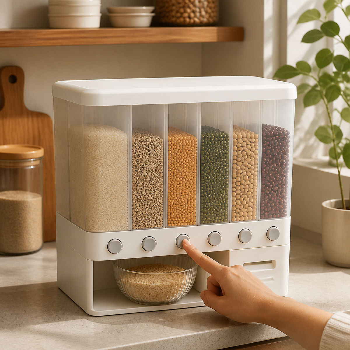 Dispensador de alimentos secos vista elevada