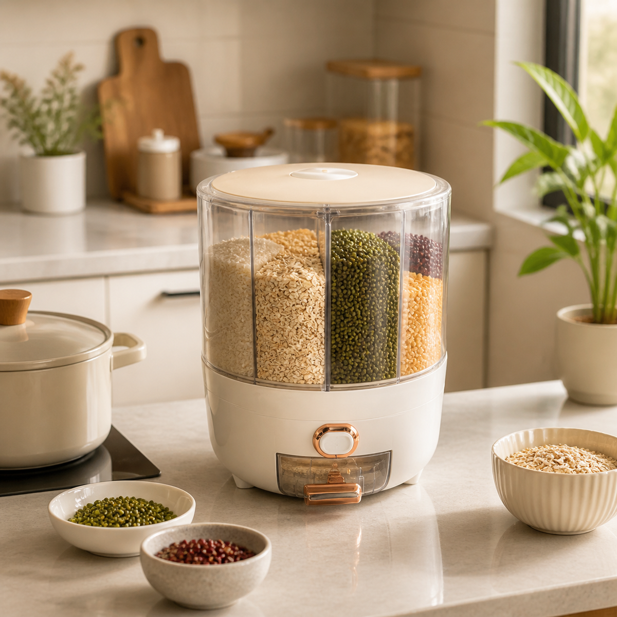 Dispensador de alimentos secos en despensa