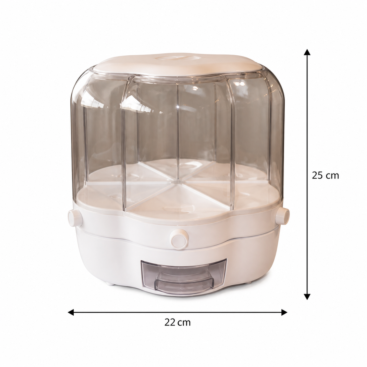 Dispensador de granos floral en cocina