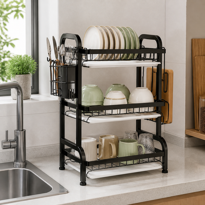 Organizador de vajilla vertical para cocina pequeña