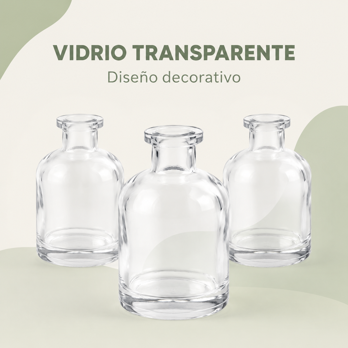 Pack 5 Botellas De Vidrio Difusor De Aromas 50 Ml