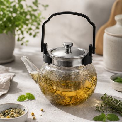 Tetera Infusor De Vidrio Té Infusor Acero Inoxidable 1.5 Lts