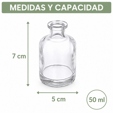 Pack 5 Botellas De Vidrio Difusor De Aromas 50 Ml