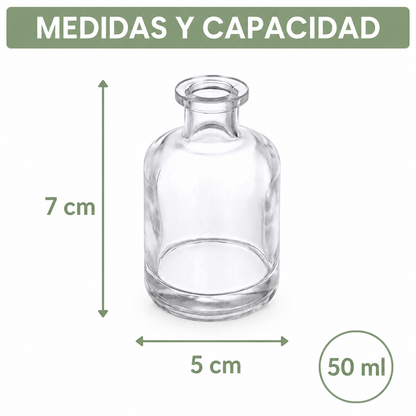 Pack 5 Botellas De Vidrio Difusor De Aromas 50 Ml