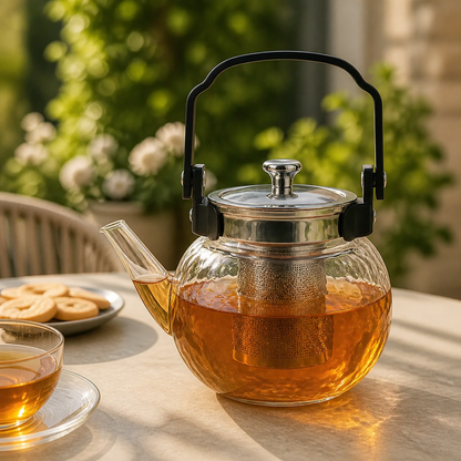 Tetera Infusor De Vidrio Té Infusor Acero Inoxidable 1.5 Lts