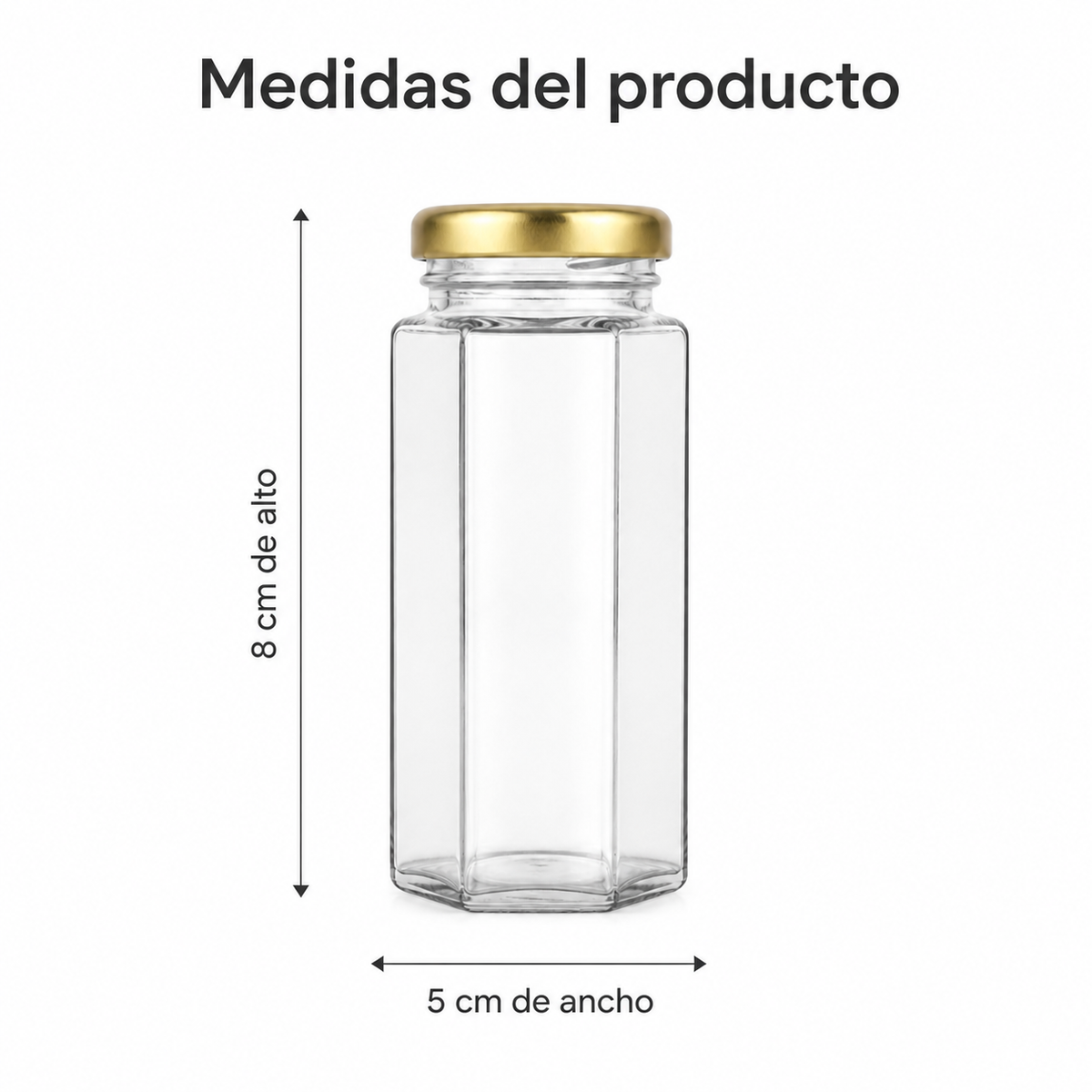 Pack Frascos Hexagonales de Vidrio 100 ml con Tapa | 12, 18 o 24 Unidades