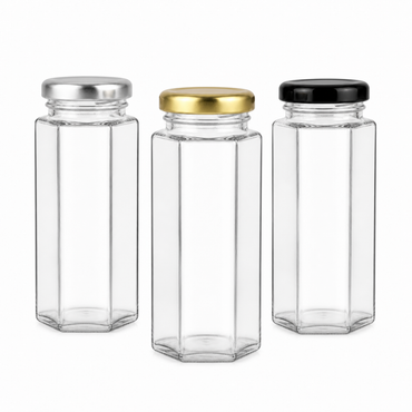 Pack Frascos Hexagonales de Vidrio 100 ml con Tapa | 12, 18 o 24 Unidades