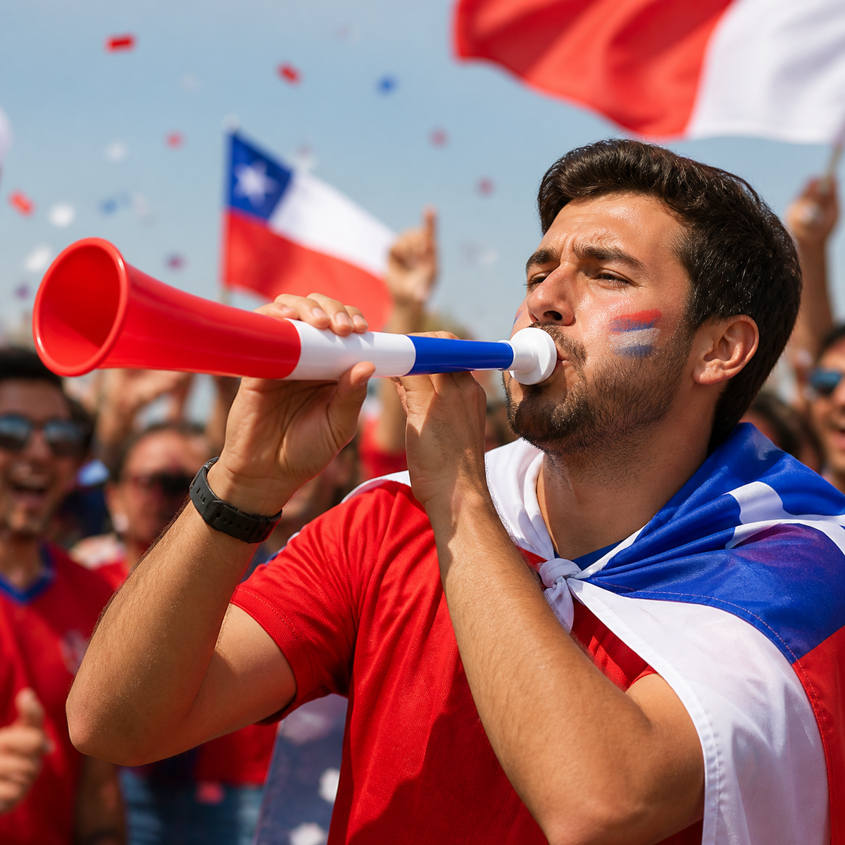 Corneta tricolor para celebraciones - imagen 2