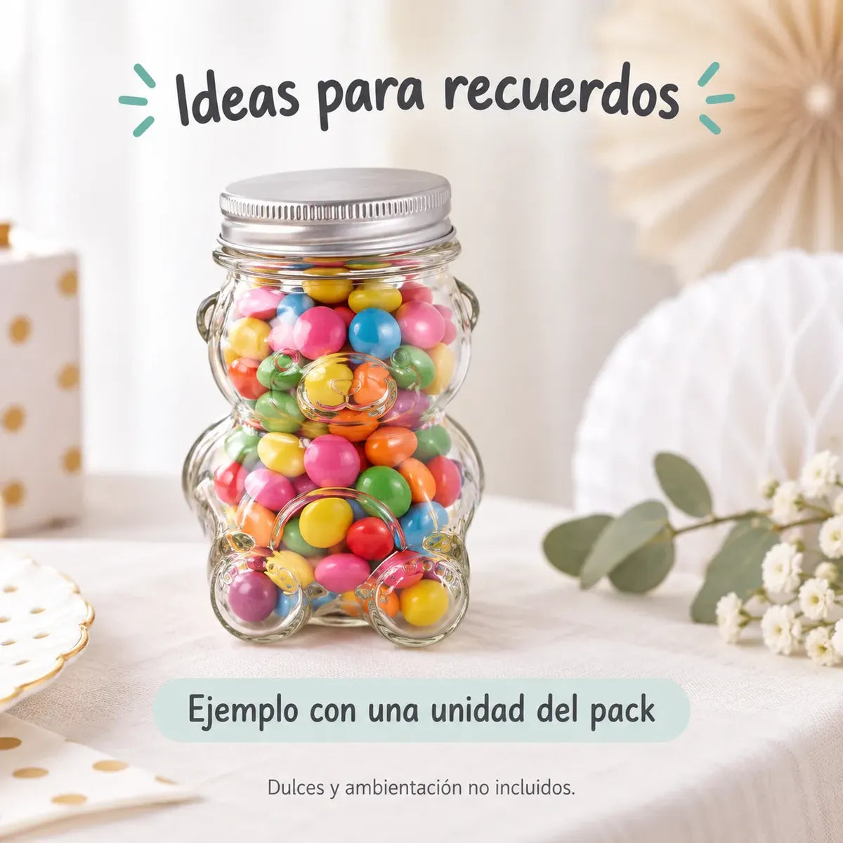 Pack 12 Botella Osito De Vidrio 130 Ml