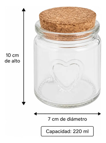 Pack 12 Frascos Vidrio 220 Ml Con Tapa De Corcho