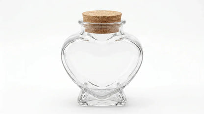 Pack 12frasco De Vidrio En Forma De Corazón Con Corcho 150ml
