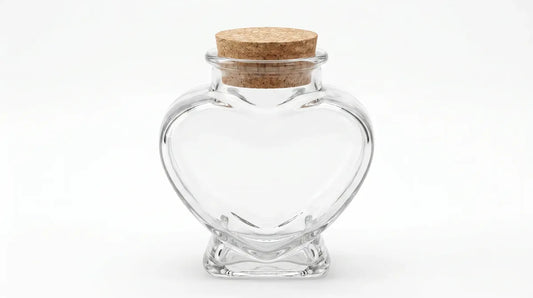 Pack 12frasco De Vidrio En Forma De Corazón Con Corcho 150ml
