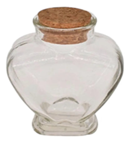 Pack 12frasco De Vidrio En Forma De Corazón Con Corcho 150ml