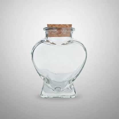 Pack 12frasco De Vidrio En Forma De Corazón Con Corcho 150ml