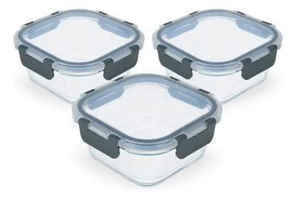 Pack 3 Tupper Hermético Vidrio 1200ml