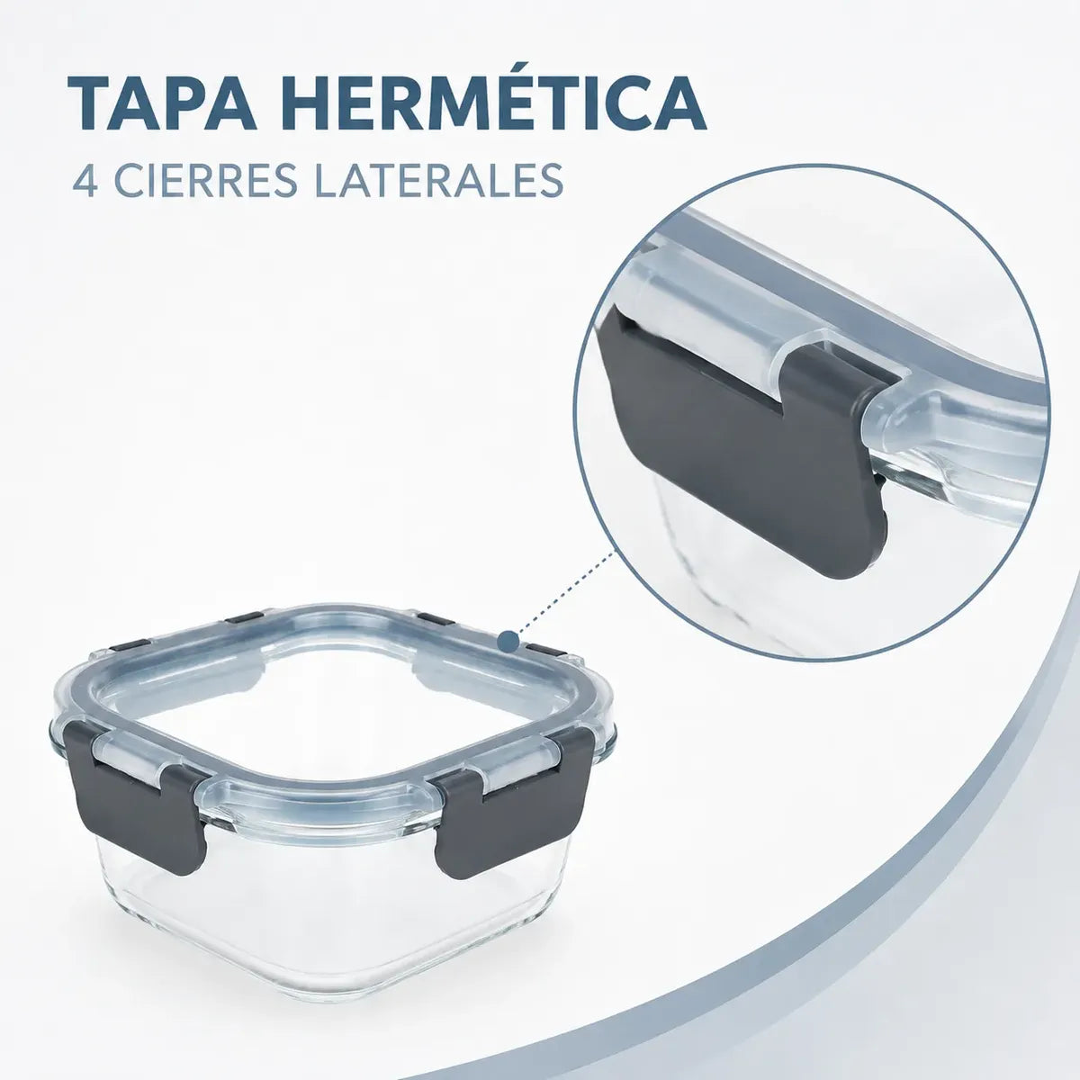 Pack De 3 Tupper Hermético Vidrio 520ml