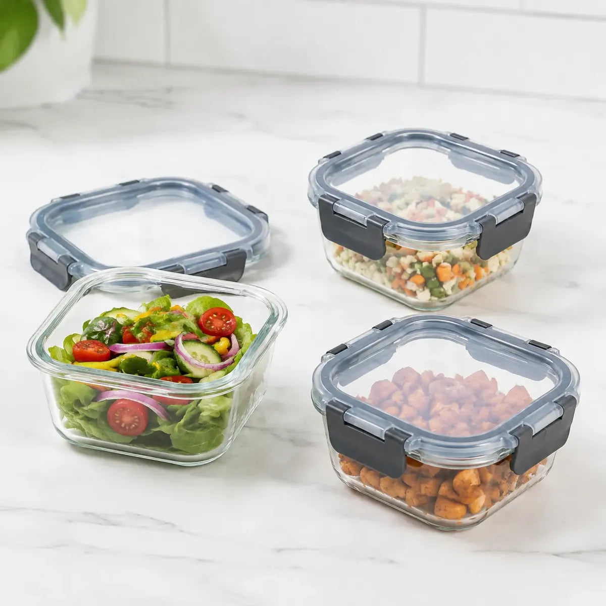 Pack De 3 Tupper Hermético Vidrio 520ml
