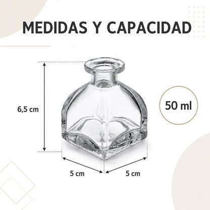 Pack 5 Frascos De Vidrio 50 Ml Tipo Mongol Para Difusor