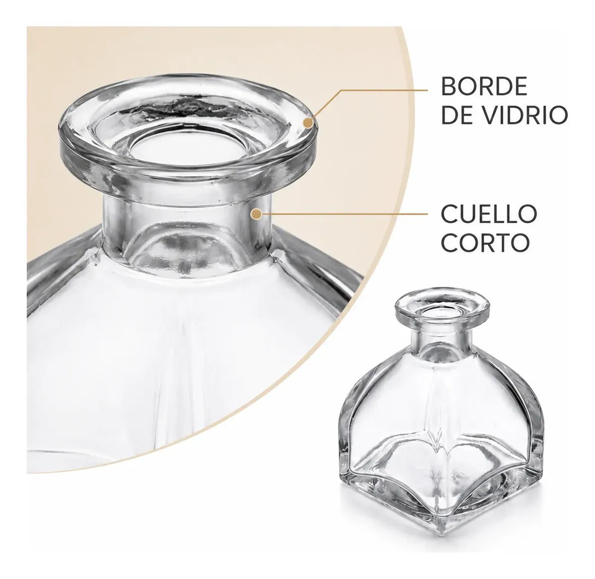 Pack 5 Frascos De Vidrio 50 Ml Tipo Mongol Para Difusor