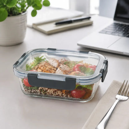 Set 3 Tupper Hermético Vidrio 640ml
