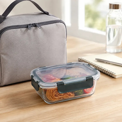 Set 4 Tupper Hermético Vidrio 370ml