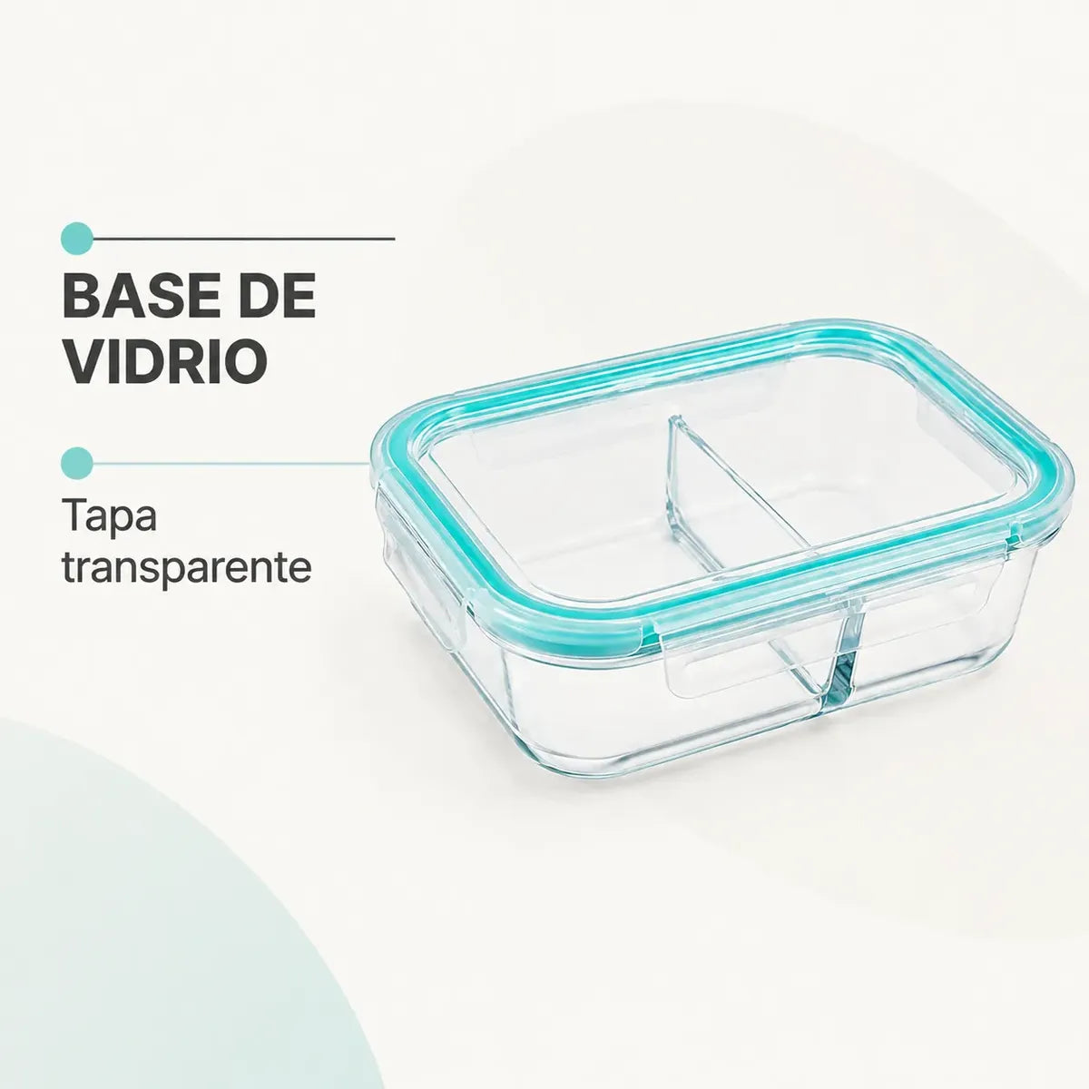 Tupper Hermético Vidrio 1040ml Transparente