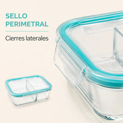 Tupper Hermético Vidrio 1040ml Transparente