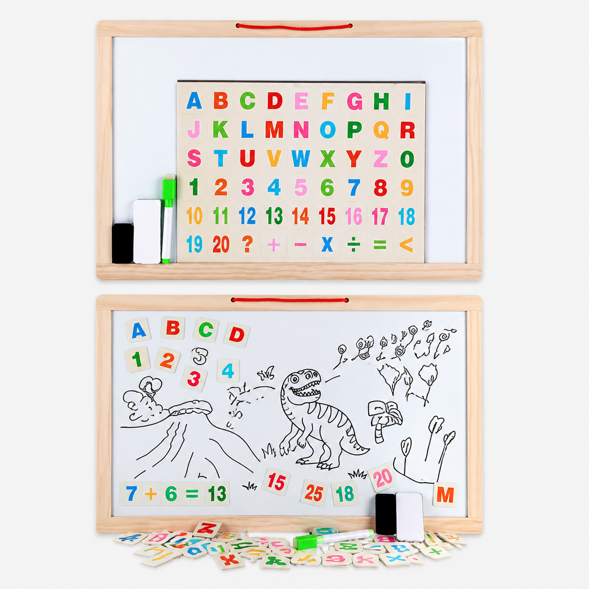 Dos superficies reutilizables del juego educativo de ortografía