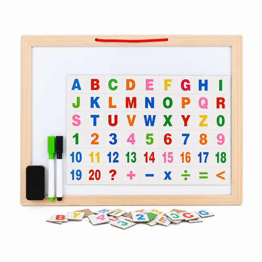 Juego educativo de ortografía magnético con pizarra, letras y números