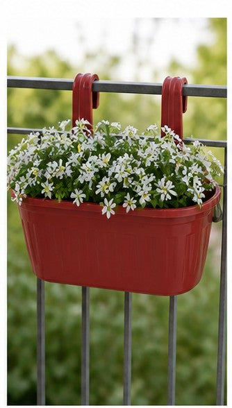 Macetero de Balcón 38 cm con Doble Gancho - uso 1