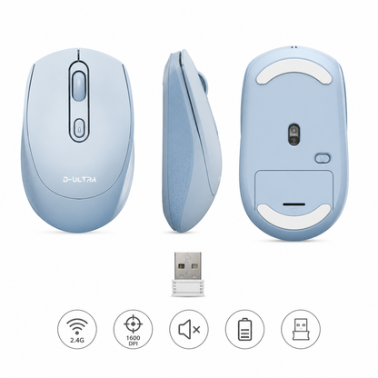 Vistas y receptor del mouse inalámbrico