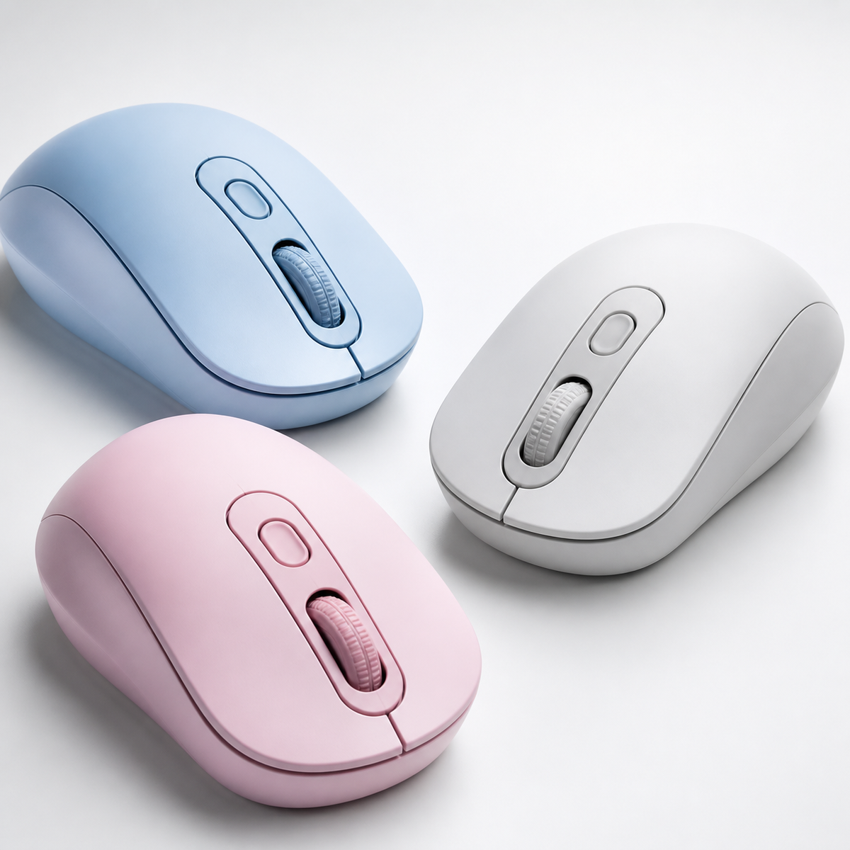 Detalles de mouse inalámbrico en tres colores