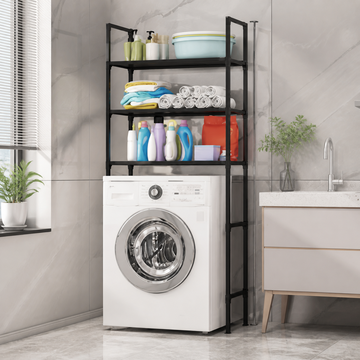 Estante Organizador sobre Lavadora 3 Niveles 156 cm - imagen 4