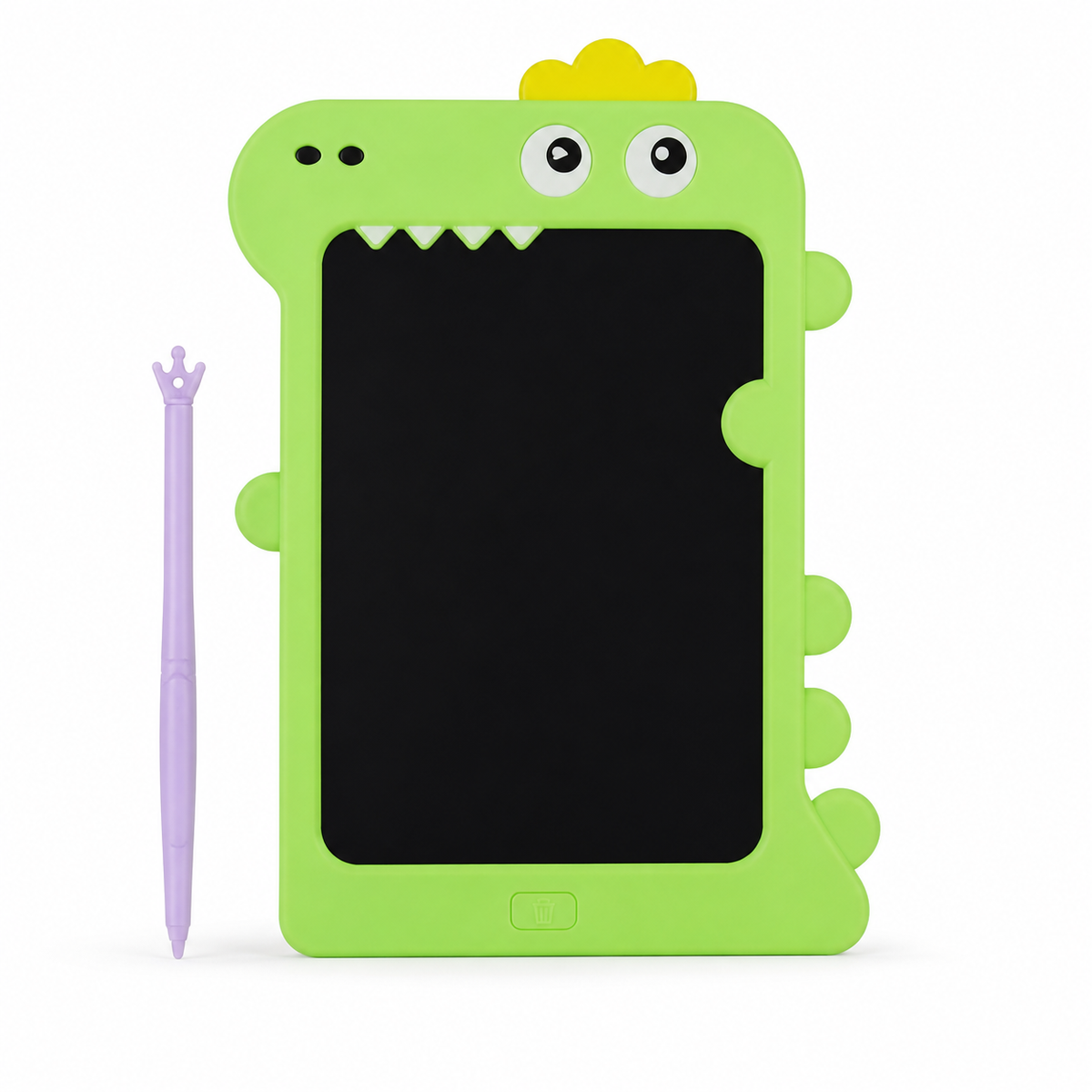 Pizarra LCD infantil de dinosaurio verde de 10 pulgadas con lápiz