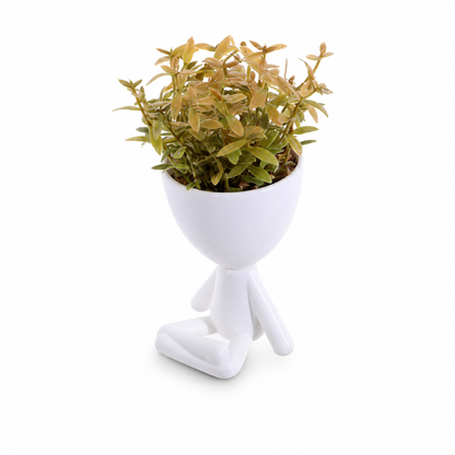 Variante A – planta artificial de plástico en maceta decorativa
