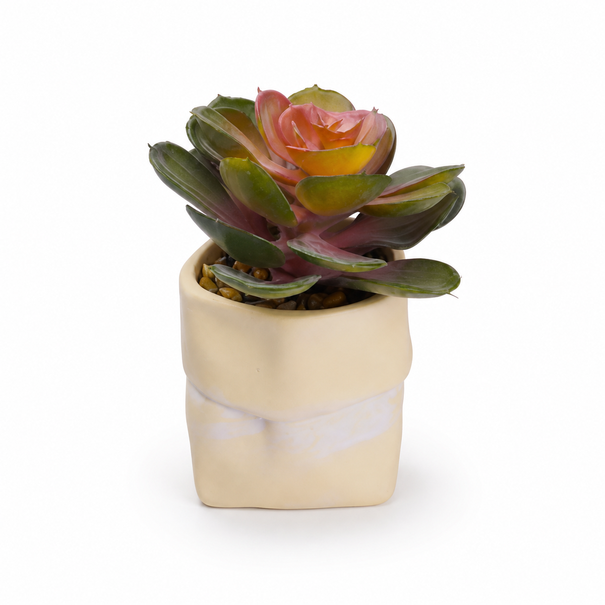 Variante B – planta artificial de plástico en maceta decorativa