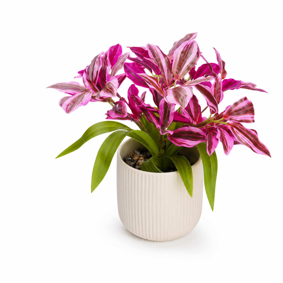 Variante D – planta artificial de plástico en maceta decorativa