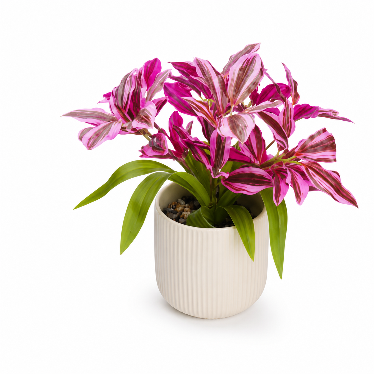 Variante D – planta artificial de plástico en maceta decorativa
