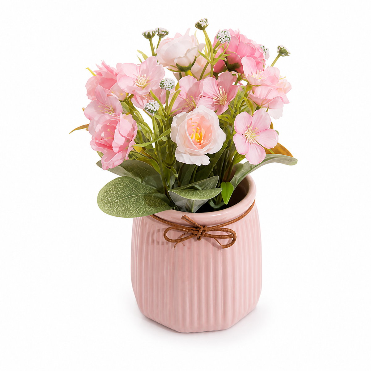 Variante G – planta artificial de plástico en maceta decorativa